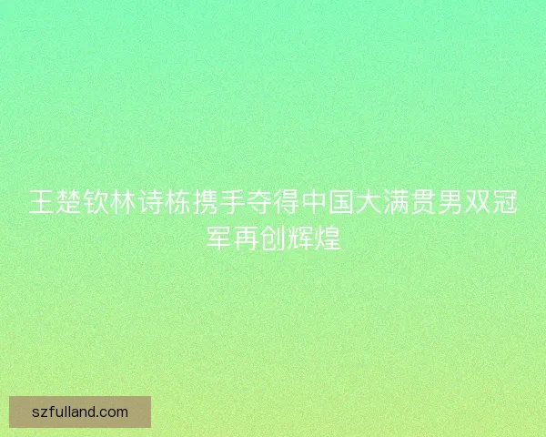王楚钦林诗栋携手夺得中国大满贯男双冠军再创辉煌