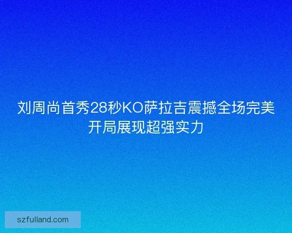 刘周尚首秀28秒KO萨拉吉震撼全场完美开局展现超强实力